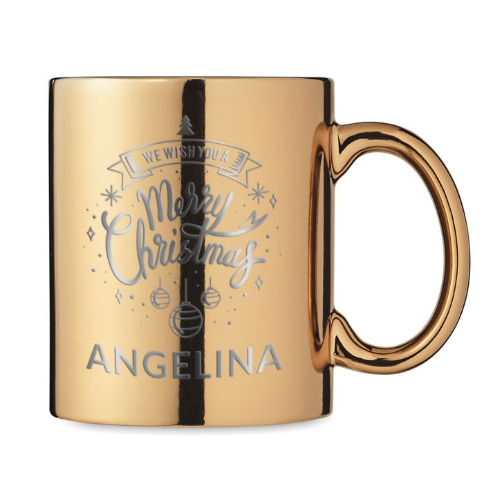 Christmas Metallic Coffee Mug - Golden Mug